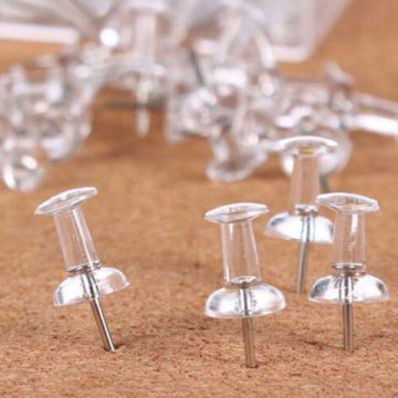 Силовые кнопки-гвоздики прозрачные 50шт в картонной коробке Staff 1/10/500