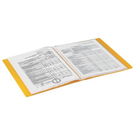 Папка  40 вклад. BRAUBERG Contract, желтая, вкладыши - антиблик, 0,7мм, бизнес-класс 1/30