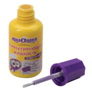 Корректирующая жидкость штрих 20мл флакон с кисточкой быстросохнущая ЮНЛАНДИЯ  1/12/576