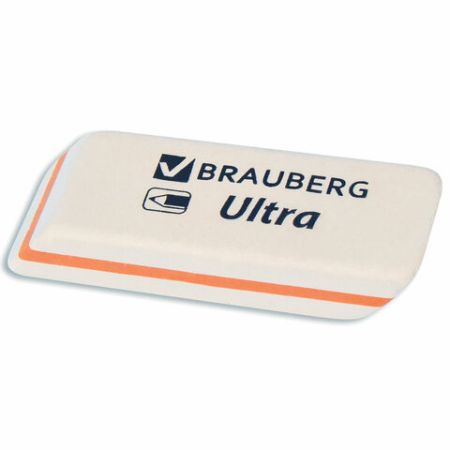 Ластик 50х14х8мм натуральный каучук белый BRAUBERG Ultra 1/40