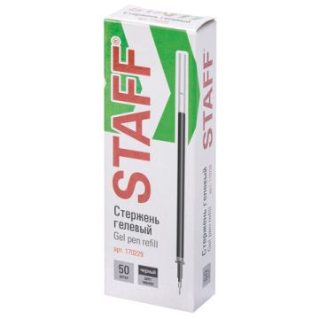 Стержень гелевый STAFF, 135 мм, игольчатый пишущий узел 0,5 мм, линия 0,35 мм, черный 1/5