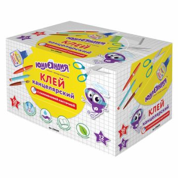 Клей канцелярский с силиконовой кисточкой 50мл ЮНЛАНДИЯ 1/12