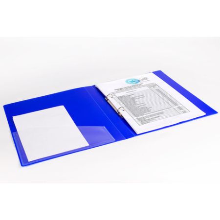 Папка на 2 кольцах 25мм внутренний карман, неон. синяя, до 170л, 0,7мм BRAUBERG Neon 1/30 (Клиент)
