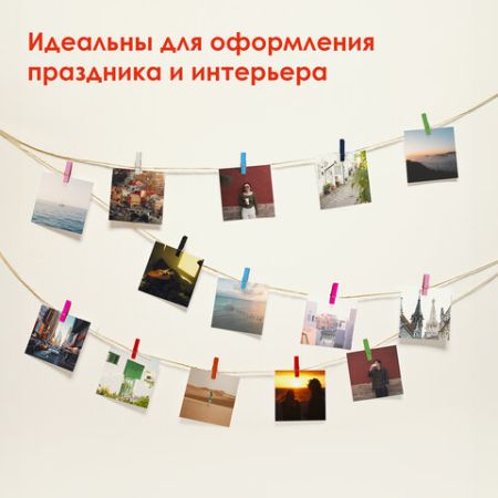 Прищепки декоративные КЛАССИКА 20 штук 3,5 см 10 цветов ОСТРОВ СОКРОВИЩ 1/20