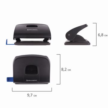 Дырокол на 20листов черный Extra Brauberg 1/12