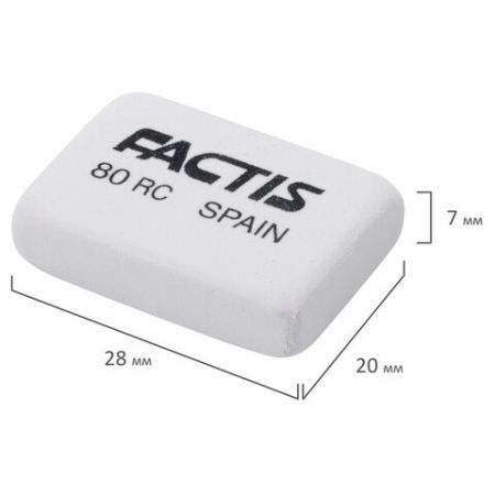 Ластик  28х20х7мм белый прямоугольный FACTIS 80 RC 1/80