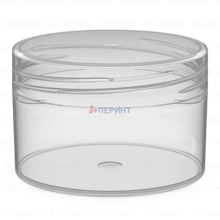 Банка с резьбой 70мл d-55 б/кр прозрачная Шарм 70/55 Перинт (крышка 446816) 960/480