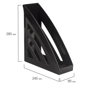 Лоток вертикальный для бумаг 245х90х285мм черный Office style Brauberg 1/10 (Клиент)