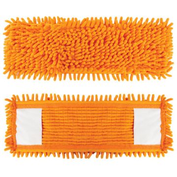 Насадка МОП плоская 40х10см ЛАЙМА карманы, ворсистая микрофибра, ворс 2см 1/12/36 (клиент)