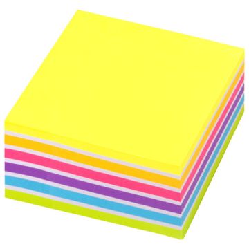 Блок самоклеящийся (стикеры) 76х76мм 400л 7цв Неоновый Юнландия 1/6/96 (Клиент)