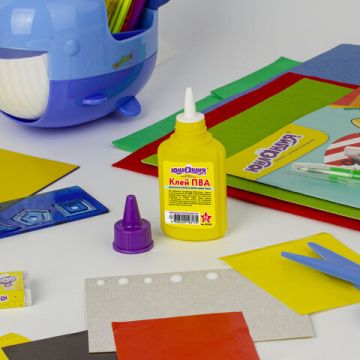 Клей ПВА 45г бумага картон дерево ЮНЛАНДИЯ 1/80