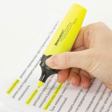 Текстмаркер желтый 1-5мм скошенный наконечник BRAUBERG DELTA 1/12