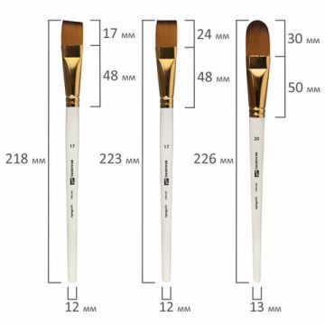 Кисти 15шт синтетика+мастехин в пенале BRAUBERG ART DEBUT 1/50 (Клиент)