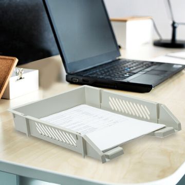 Лоток горизонтальный для бумаг 343х262х58мм серый BRAUBERG Office-Expert 1/20 (клиент)