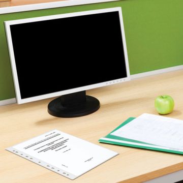 Папки-уголки с перфорацией прозрачные, до 40 листов, ПЛОТНЫЕ 0,18мм, КОМПЛЕКТ 10 шт, BRAUBERG,226827