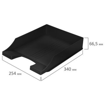 Лоток горизонтальный для бумаг черный BRAUBERG-CONTRACT 1/18 (клиент)