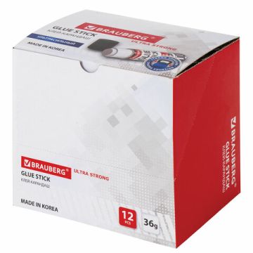 Клей-карандаш 36г усиленная формула BRAUBERG 1/12/360