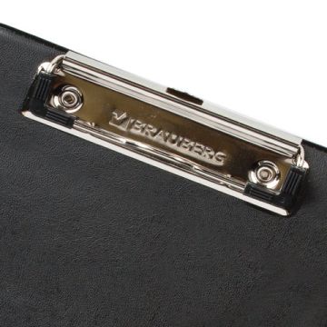 Доска-планшет с прижимом А5 158х230мм картон/ПВХ черная BRAUBERG NUMBER ONE А5 1/12 (Клиент)