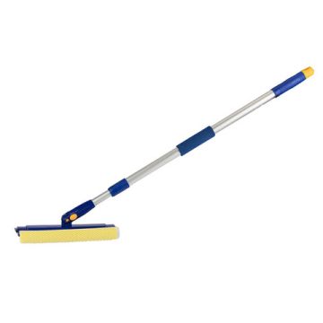 Швабра для мытья окон 25см вращающаяся телескопическая ручка(стяжка, губка, ручка) Лайма 1/24