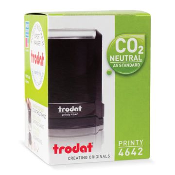 Оснастка для печатей оттиск D=42 синий TRODAT 4642 PRINTY 4.0 корпус круглый,черный (клиент)