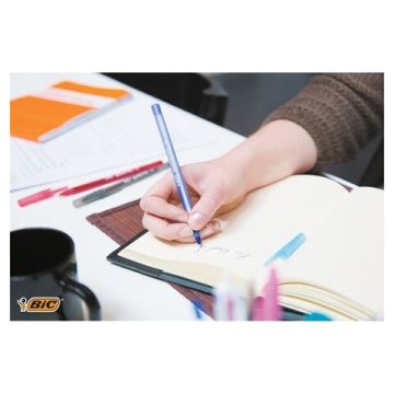 Ручка шариковая синяя узел 1мм линия 0,32мм корпус голубой BIC Round Stic 1/60
