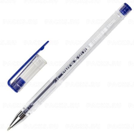 Ручка гелевая синяя 0,5мм линия 0,35мм STAFF Basic GP-789 1/50