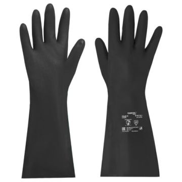Резиновые перчатки КЩС-2 STRONG латекс хим устойч разм 9-9,5 черные RABBITEX 1/12/120 (Клиент)