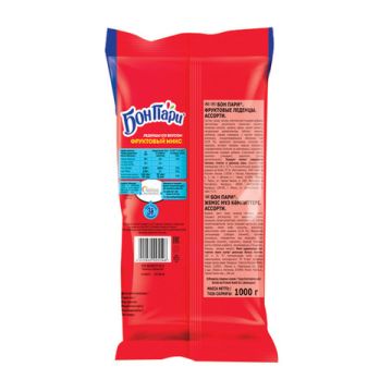 Продукты, Карамель леденцовая БОН ПАРИ Фруктовый микс ассорти 1кг 1/1